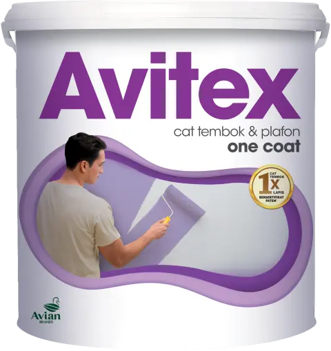Avitex Cat Dasar Dinding Dan Plafon One Coat Super White 4.5 Kg