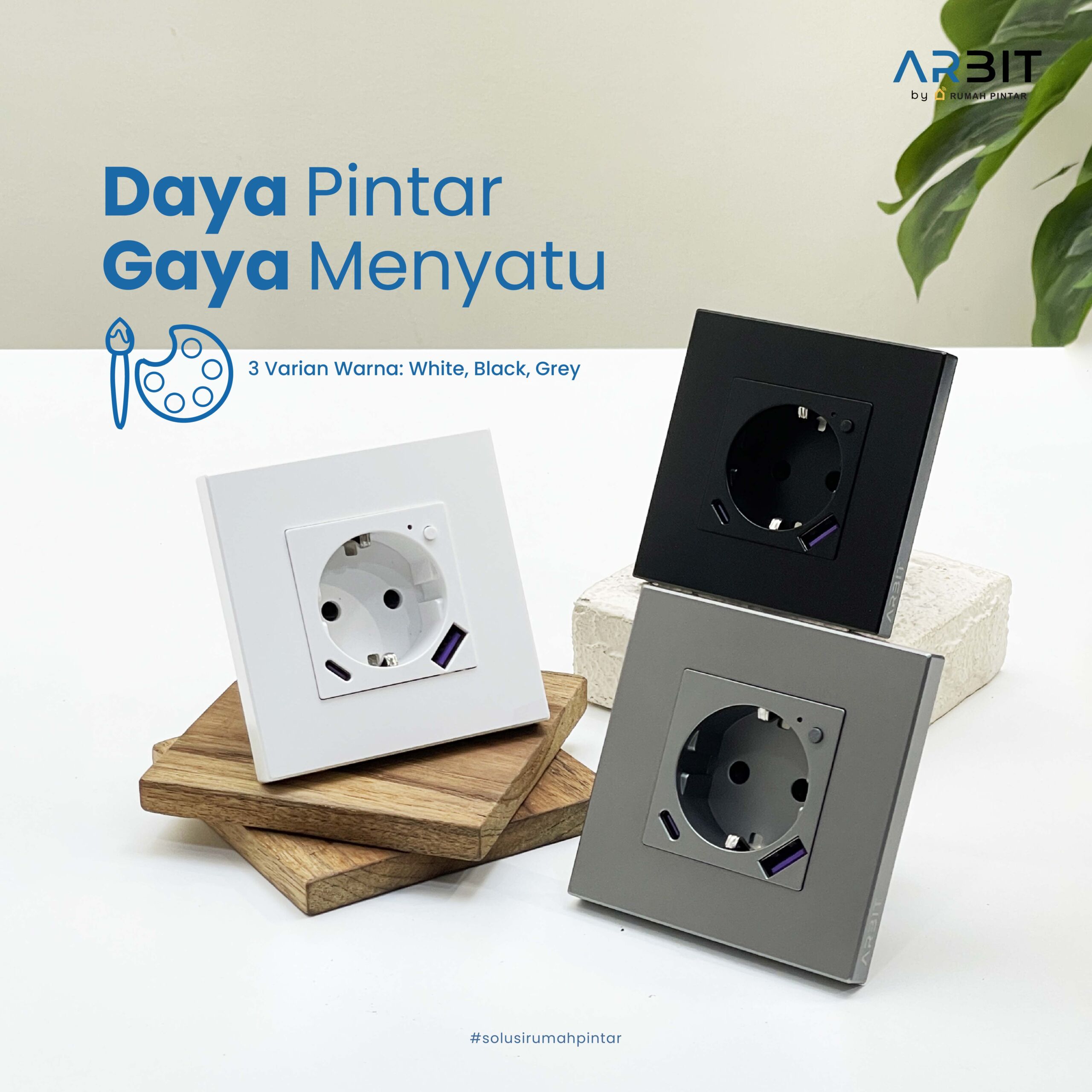 ARBIT Zigbee Wall Socket Colokan Stopkontak Power Delivery Charge PD 20W USB A C tuya - White